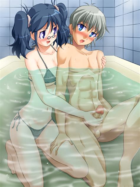 rule 34 bathtub censored cfnm clothed female nude male handjob hinata aki keroro gunsou penis
