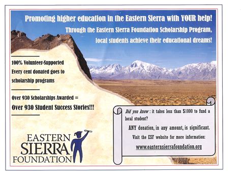 promoting higher education    eastern sierra foundation