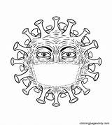 Virus Corona sketch template