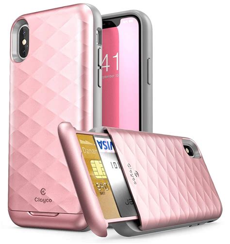 iphone xs wallet case  clayco argos series premium hybrid protective ebay