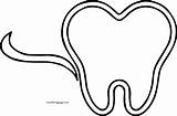 Tooth Outline Coloring Dental Paste Wecoloringpage sketch template