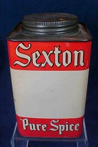 vintage sexton pure spice tin with lid jamaica allspice national grocer