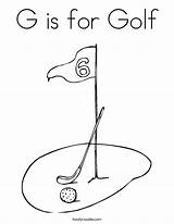 Golf Coloring Hole Cart Course Print Outline Golfer Twistynoodle Built California Usa Noodle Putt sketch template