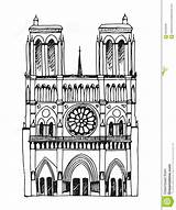 Dame Paris Notre France Illustration Drawn Hand Vector Stock Background Preview sketch template