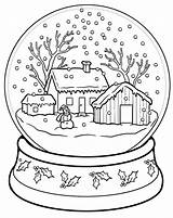 Globe Winter sketch template