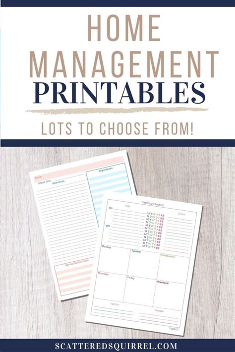 home management  printables