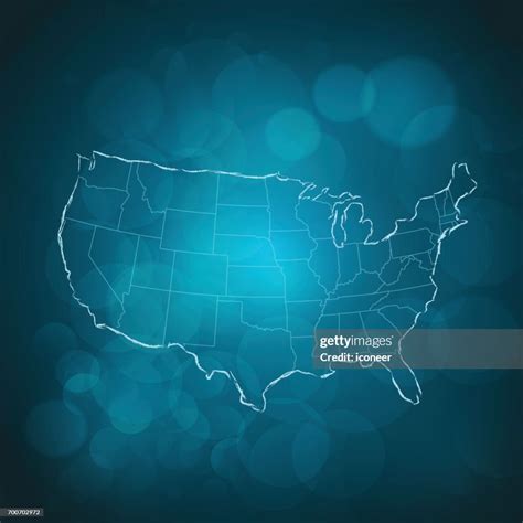 usa glow outline map teal background high res vector graphic getty images