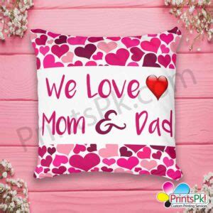 love  mom dad printed cushion  sale  pakistan