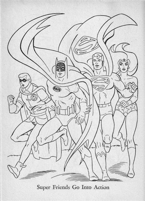 friends  justice super friends coloring book