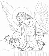 Angel Coloring Guardian Drawing Boy Baby Pages Christmas Sleeping Template Over Drawings Child Colouring Templates Tattoo Female Getdrawings 55kb Sketch sketch template
