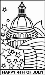 Coloring Crayola July Pages 4th Capitol Flag Print sketch template