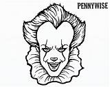 Pennywise Coloring Pages Clown Printable Getcolorings Color sketch template