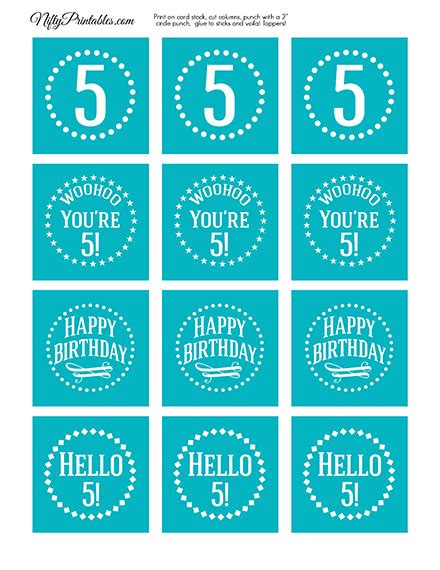 birthday cupcake toppers turquoise nifty printables