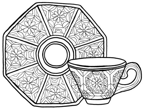 teacup collection coloring book etsy