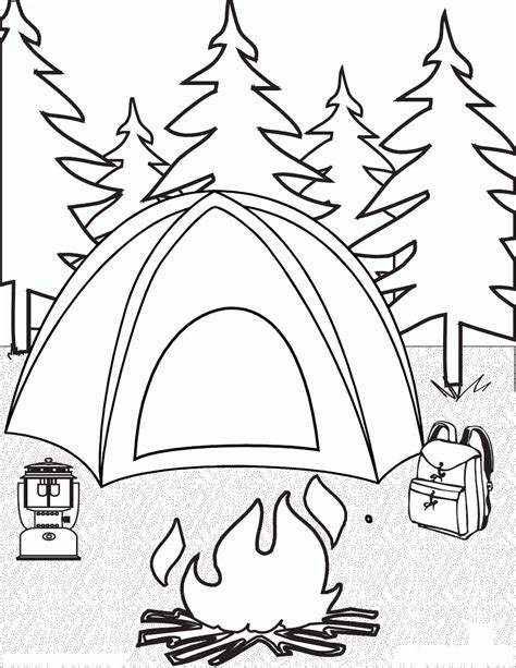 camping color pages  kids clip art library
