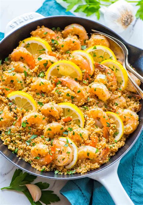 garlic shrimp  quinoa