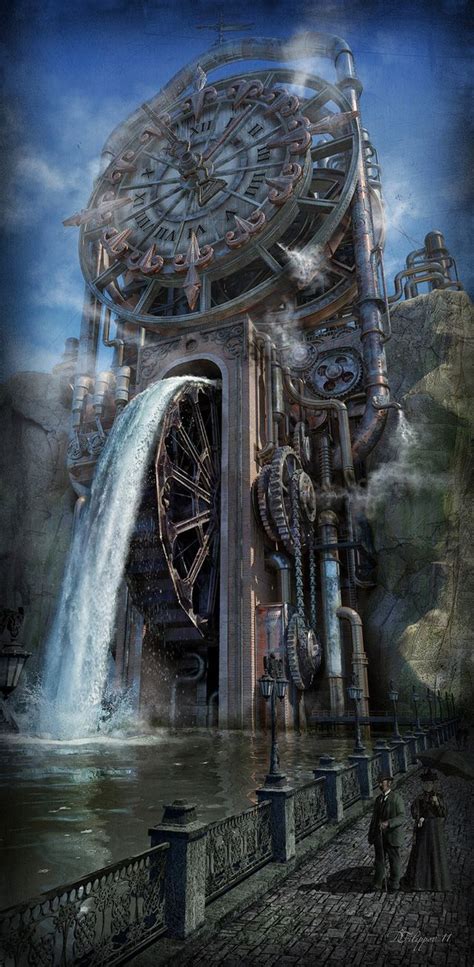 dmitriy filippov  time machine clocks   steampunk mode fantasy art en steampunk