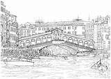 Rialto Venezia Ponte Kanaal Venetië Canale Brug Mening sketch template