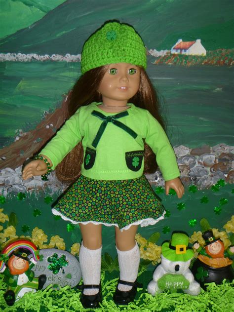 18 In Doll Clothes 5 Pc St Patricks Day Shamrock Outfit Etsy