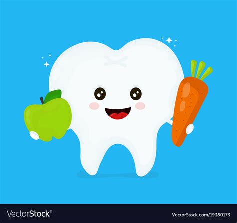 cute smiling happy healthy tooth royalty  vector image