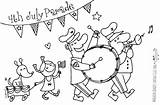 July Parade 4th Coloring Drawings Template Easy Pages Sketch Paintingvalley sketch template