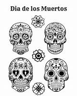 Muertos Coloring Colorare Messicano Teschio Sweeps4bloggers Caveira Tatuaggi Mexicana Disegni Morti Starklx sketch template