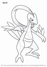 Grovyle Pokemon Drawingtutorials101 sketch template