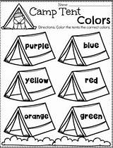 Camping Preschool Theme Worksheets Color Lesson Plans Classroom Summer Activities Printables Kindergarten Kids Toddlers Crafts Learning Fun Themes Choose Board sketch template