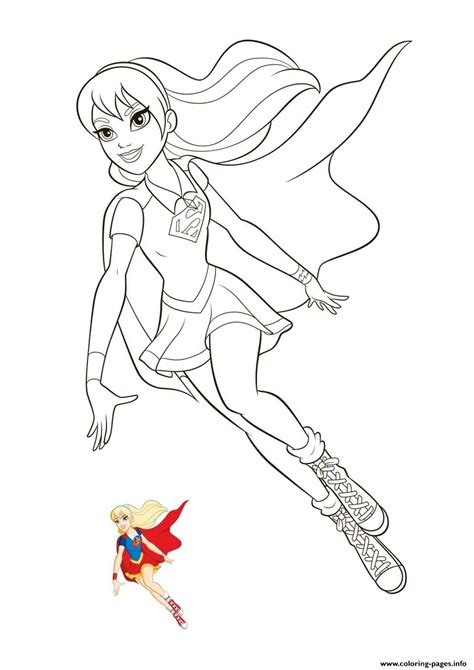supergirl super hero girls coloring page printable