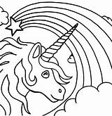 Unicorn Rainbow Coloring Pages Colouring Printable Color Printables Sheets Only sketch template