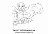 Medicine Marvellous Colouring Georges George Roald Dahl Pages Activities Activityvillage Characters Activity Magic Books Kids Choose Board Village Explore sketch template
