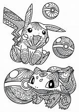 Pokemon Coloring Pages Adults Printable Color Cute Getcolorings Sheets Print sketch template