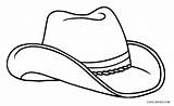 Hat Cowboy Coloring Colouring Clipart Pages Cowgirl Drawing Cowboys Boot Hats Boots Cap Western Sketch Police Print Texas Printable Color sketch template