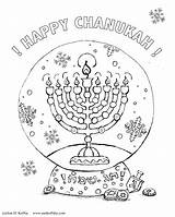 Hanukkah Menorah Chanukah Snowglobe Globes Adults Coloringhome Colorir Dreidel Origamiami sketch template