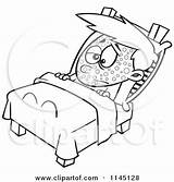 Sick Boy Bed Measles Clipart Cartoon Coloring Resting Toonaday Vector Outlined Leishman Ron Royalty Sitting 2021 sketch template