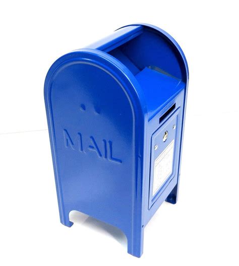 blue metal mailbox bank acapsule toys  gifts