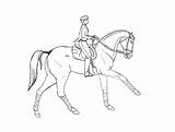 Lineart Rider Dressage sketch template