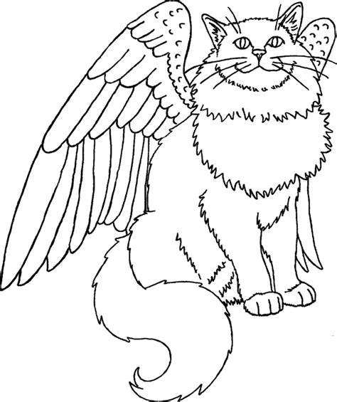 winged fluffy cat kitty coloring coloring pages unicorn coloring pages
