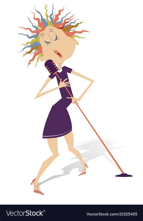 Cartoon Singer Woman Isolated Royalty Free Vector Image