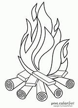 Campfire Coloring Pages Fire Camp Printable Color Print Kids Printables Might sketch template