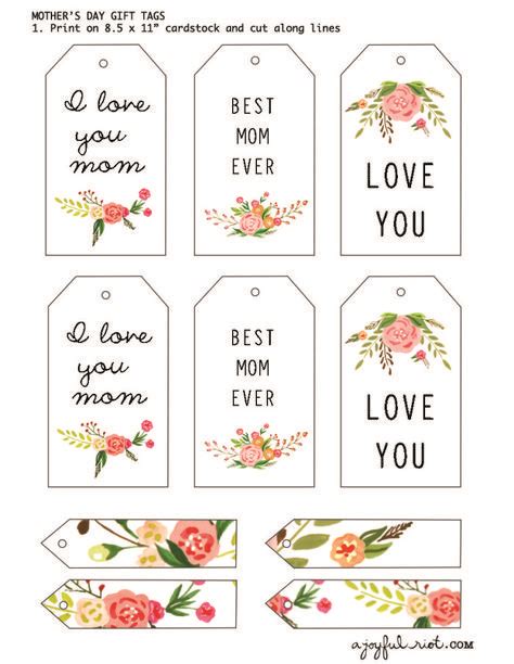 mothers day gift tags    printable gift tags  gift