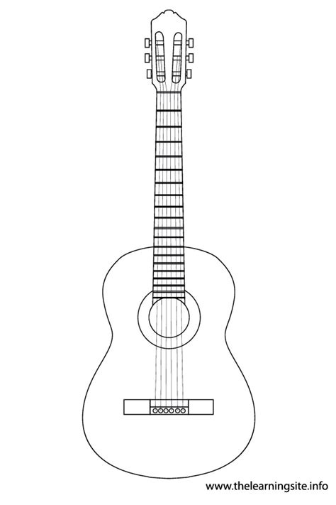 guitar outline colouring pages