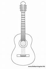 Guitar Outline Acoustic Coloring Template Musical Google Instrument Pages Patterns Printable Search Cliparts Templates Simple Clipart Guitars Flashcard Clip Flashcards sketch template