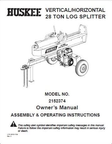 huskee  ton log splitter parts manual reviewmotorsco