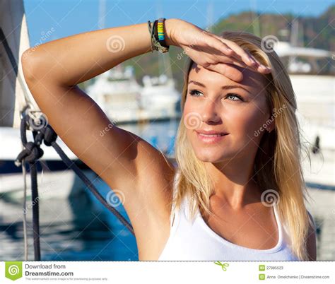 beautiful teen girl sailing stock image image 27985523