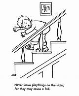 Safety Coloring Pages Stair Stairs Drawing Kids Child Learning Steps Toys Drawings Safe Printable Gif Popular Go sketch template