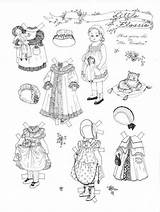 Paper Dolls Coloring Doll Pages Helen Vintage Printable Little Color Colouring Flossie Patterns Style Old Victorian Clothes Barbie Baby Adult sketch template