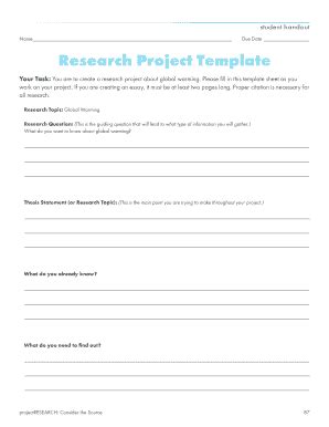 research project template fill  sign printable template