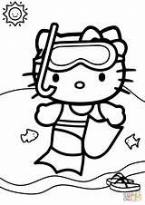 Hello Kitty Mermaid Coloring Pages Getcolorings Introducing Color sketch template