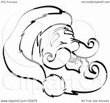 Outline Face Coloring Mustache Beard Illustration Hat Happy Royalty Clipart Rf Andy Nortnik Goatee Santa Template Getdrawings Drawing Pages sketch template
